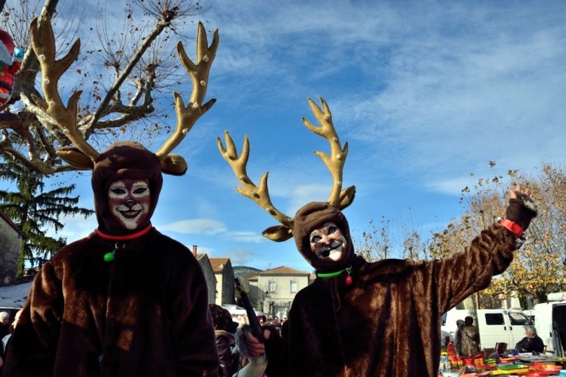 échassiers rennes du Père Noël